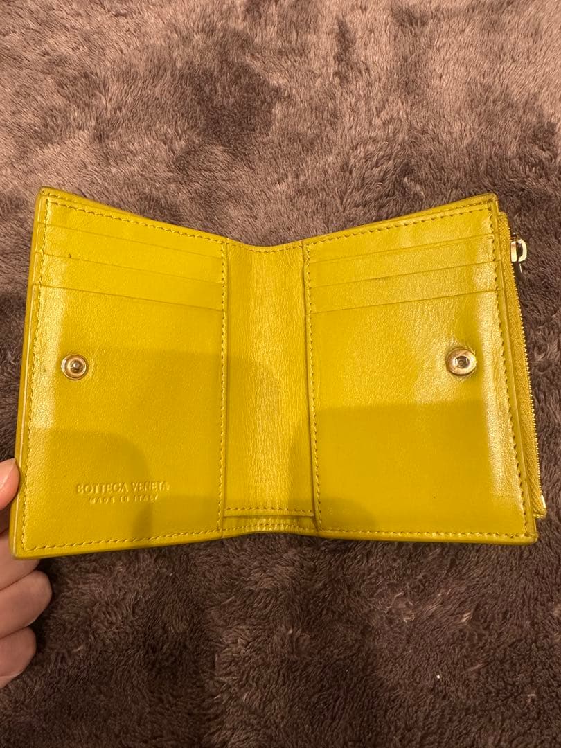 ブ*P様 ボッテガべネタ　イエロー レザー 二つ折り財布 パッチワーク