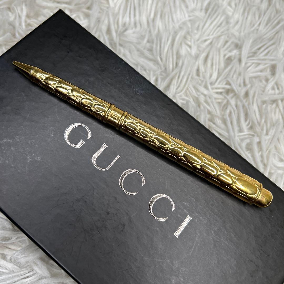 GUCCI ペン　ボールペン　インターロッキング　ゴールド　gold 金