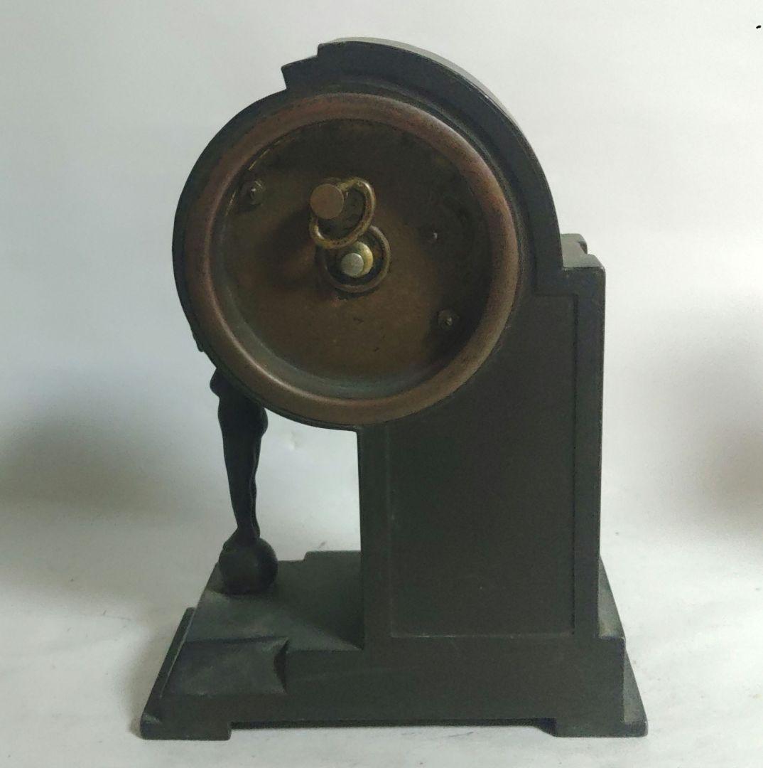 ブロンズ　置時計　昭和レトロ　ゼンマイ　稼働品