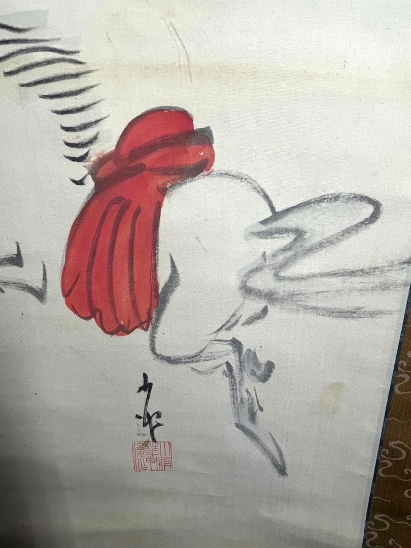 掛軸　巌谷小波　馬画賛　絹本　「神山の馬」俳画　日本画　古画　古美術