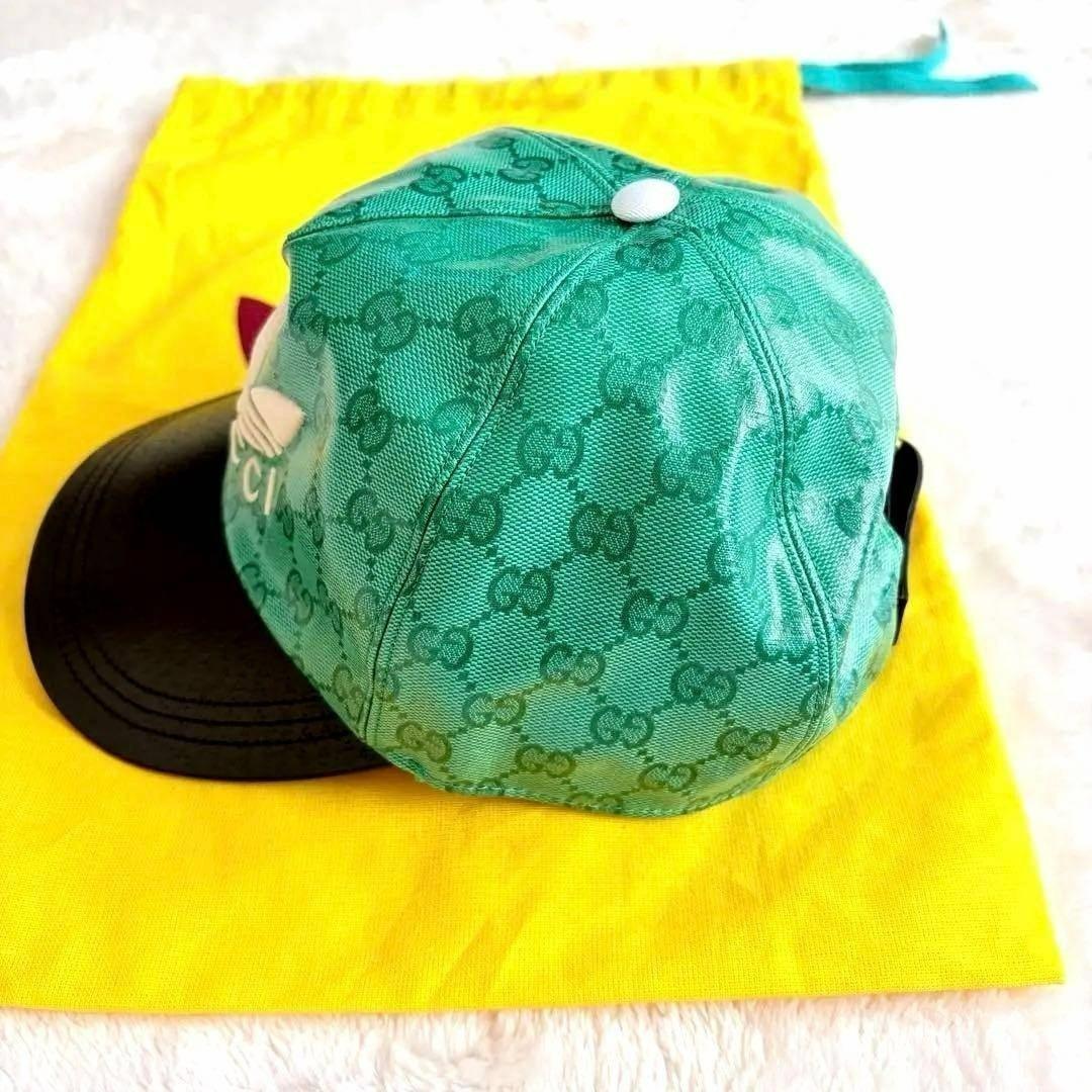 正規 タグ付き未使用✨GUCCI×adidas コラボキャップ GG柄 L 緑