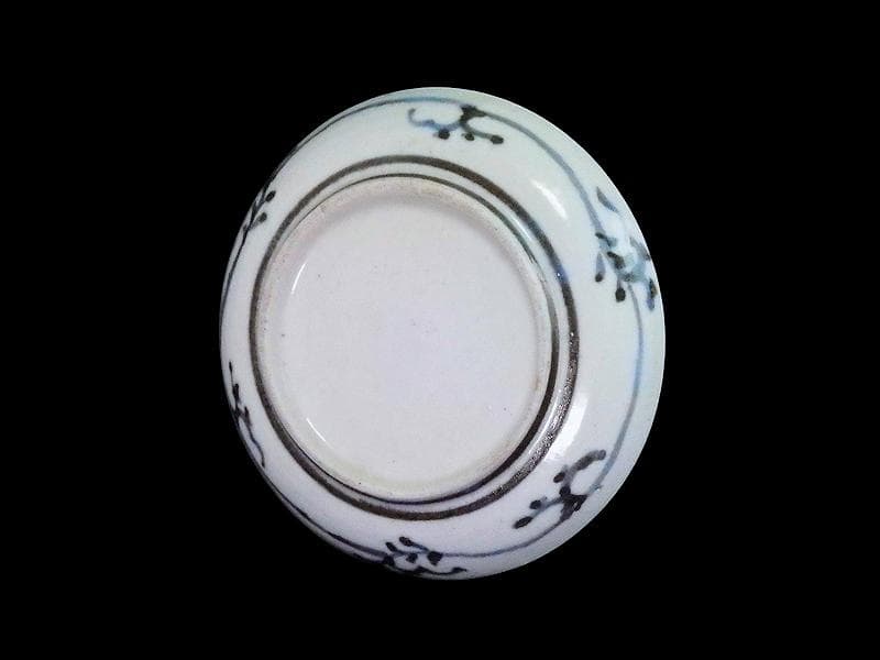 古伊万里　染付　竹笹の図　２寸半皿　豆皿　E596AS-CUh