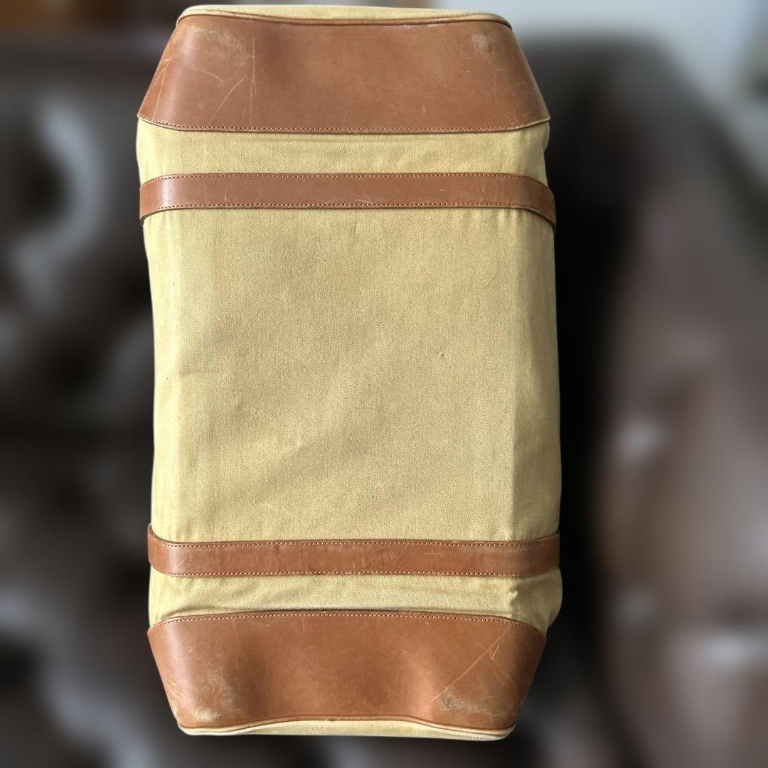 Whitehouse Cox ボストン　 キャンパス×ブライドルレザー　ベージュ