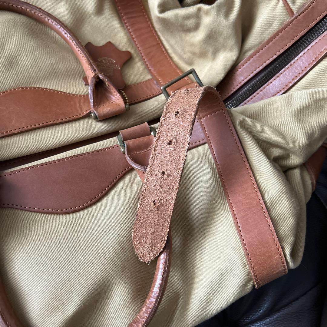 Whitehouse Cox ボストン　 キャンパス×ブライドルレザー　ベージュ