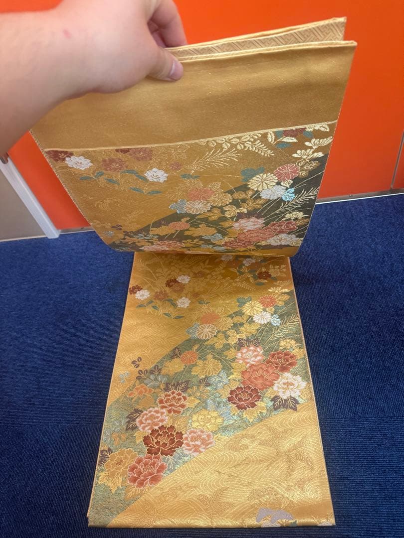 2699 袋帯 古代彫金紋 西陣織 金糸　高級上質上品　約440cm 未使用