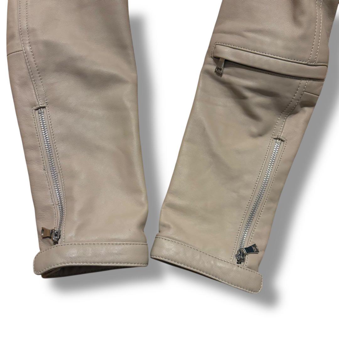 LOVELESS シングルライダース 羊革 ジャケット M アイボリー ベージュ