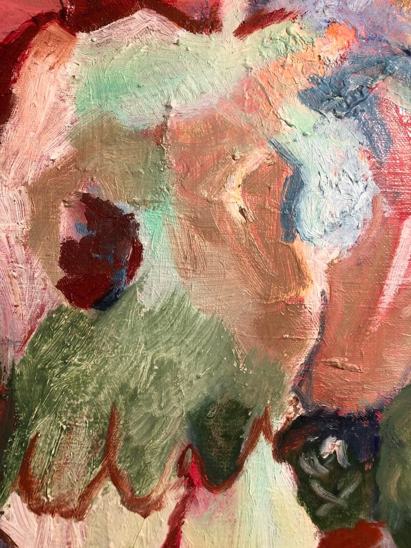 牛骨を被る少女　原画 油絵 oil painting 絵画 abstract