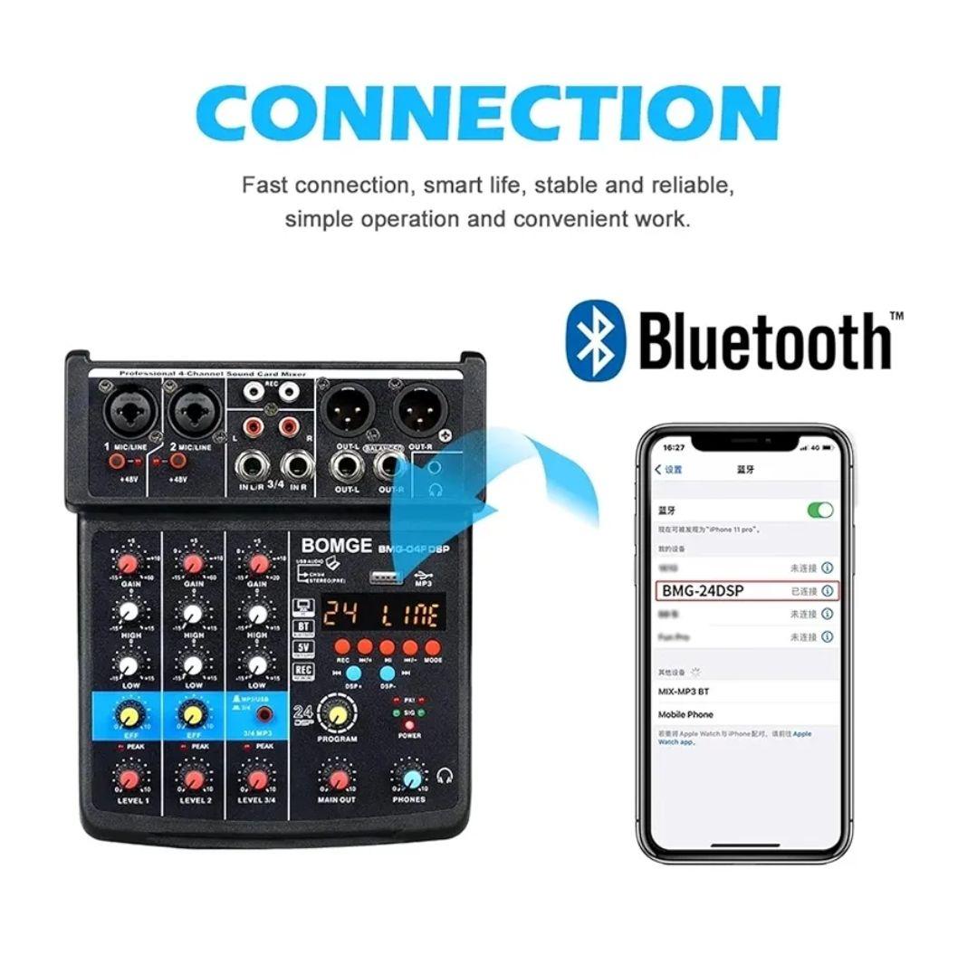 オーディオミキサー 4チャンネル 24 DSP USB サウンドカード