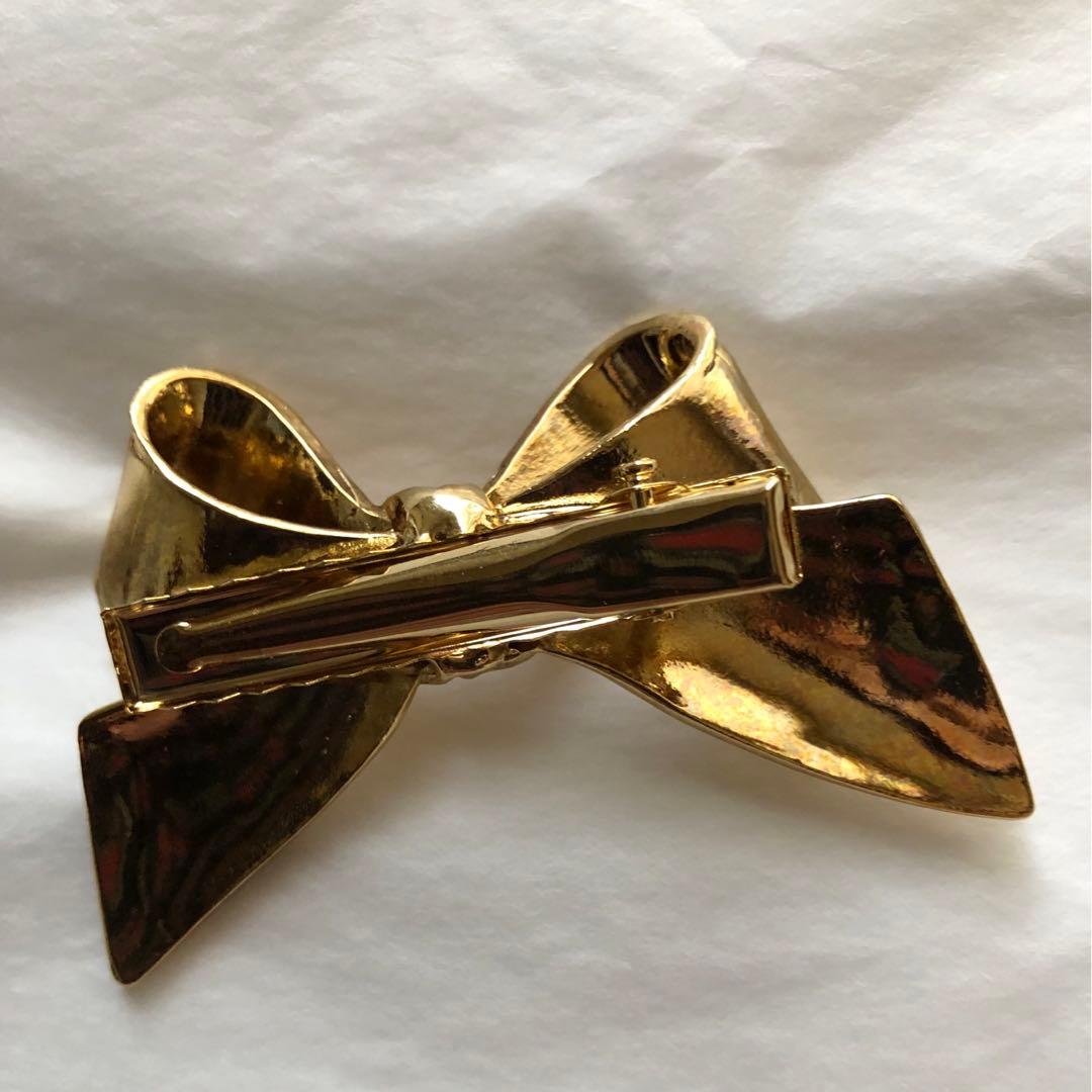 新作❣️希少完売品❣️新作PINKHOUSE ゴールドリボン型クリップ❣️新品未使用