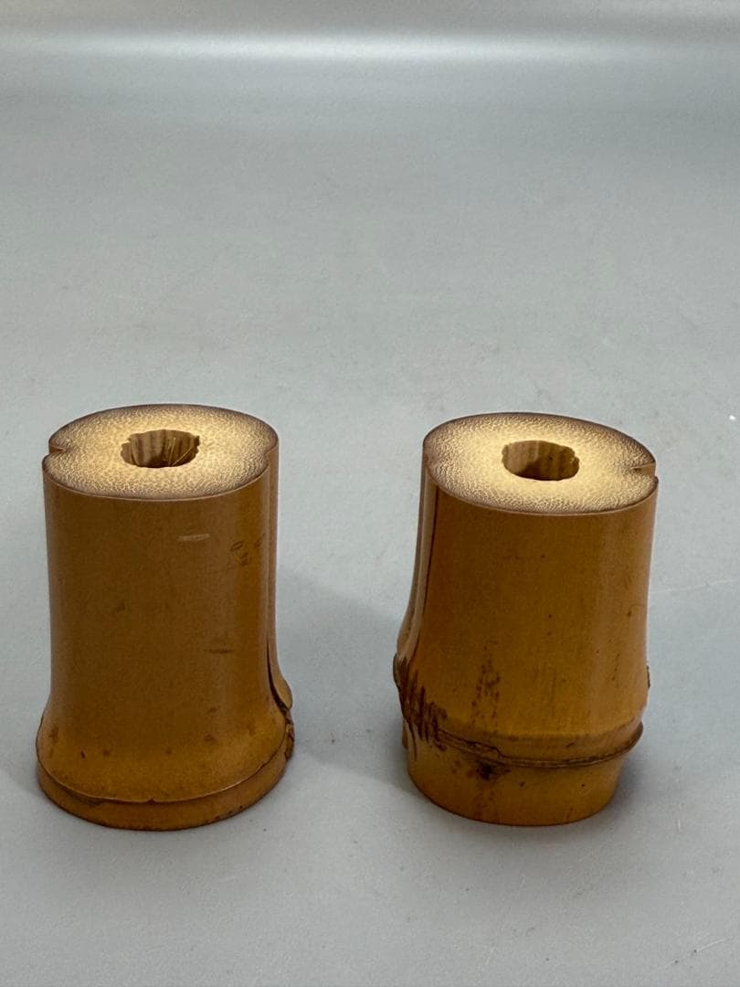 茶道具 竹 二個 蓋置 利斎 桐箱