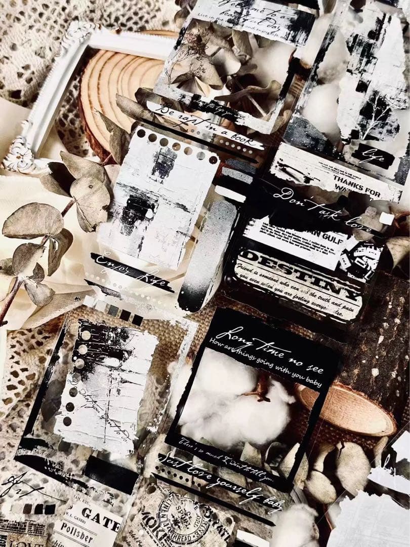 霖蓝汐原创手账《素材排版框》海外マスキングテープ　マステ 【2238】