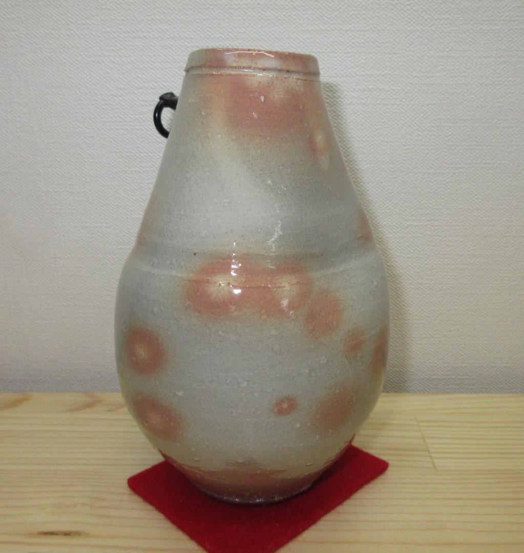 送料込【逢絢亭】茶道具 花入 掛花入 萩焼 １３代 田原陶兵衛 共箱入り