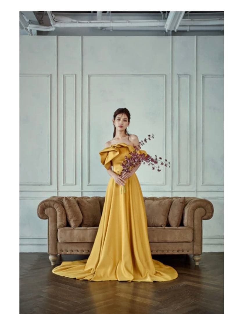 【あか】ドレスプロダクション　オフショルダーAラインドレス W274MU