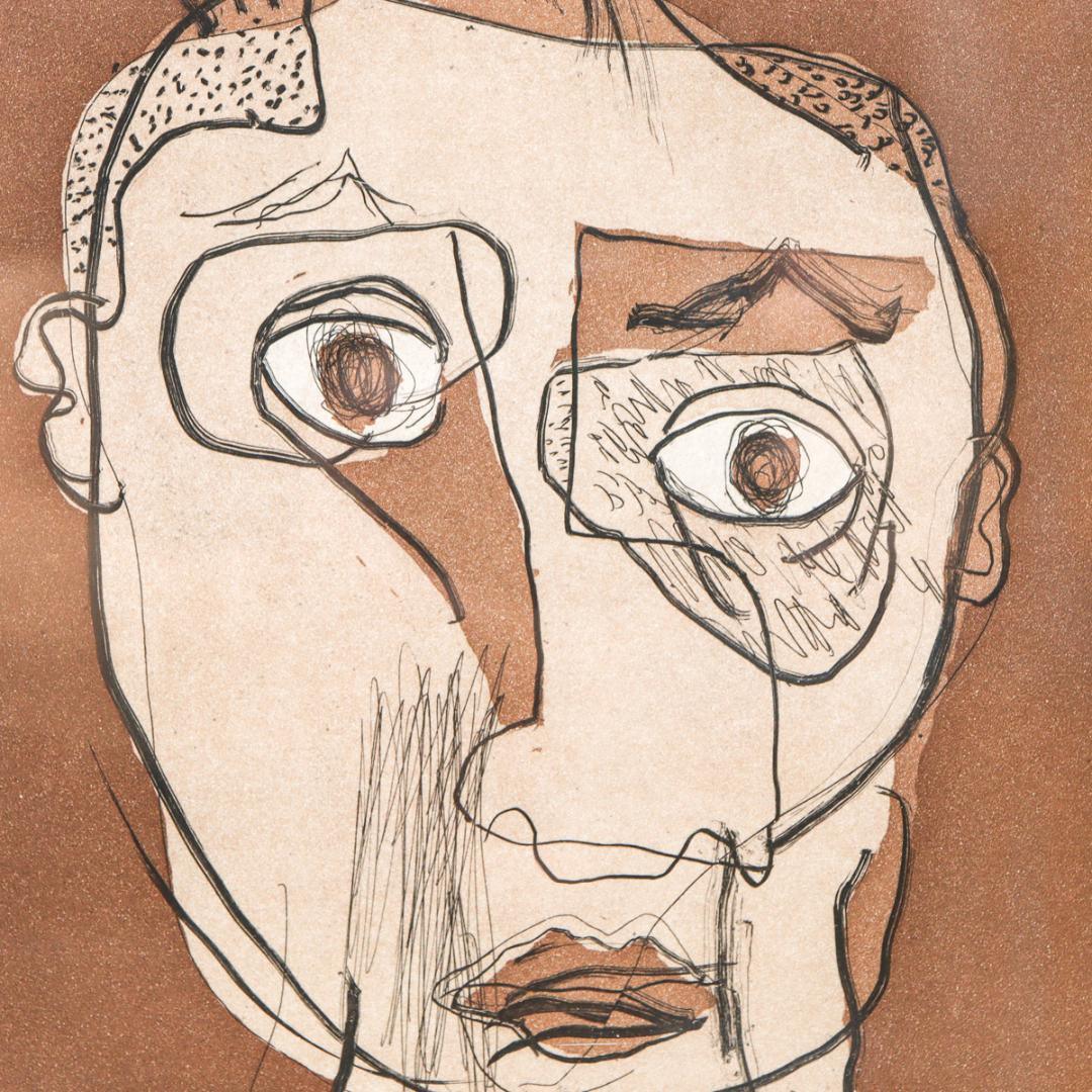 田島征三 銅版 東介さんの顔 額装