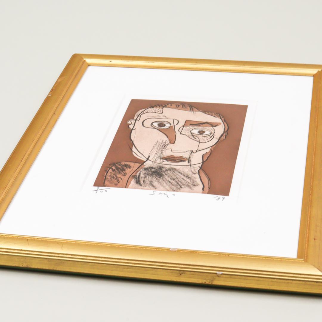 田島征三 銅版 東介さんの顔 額装