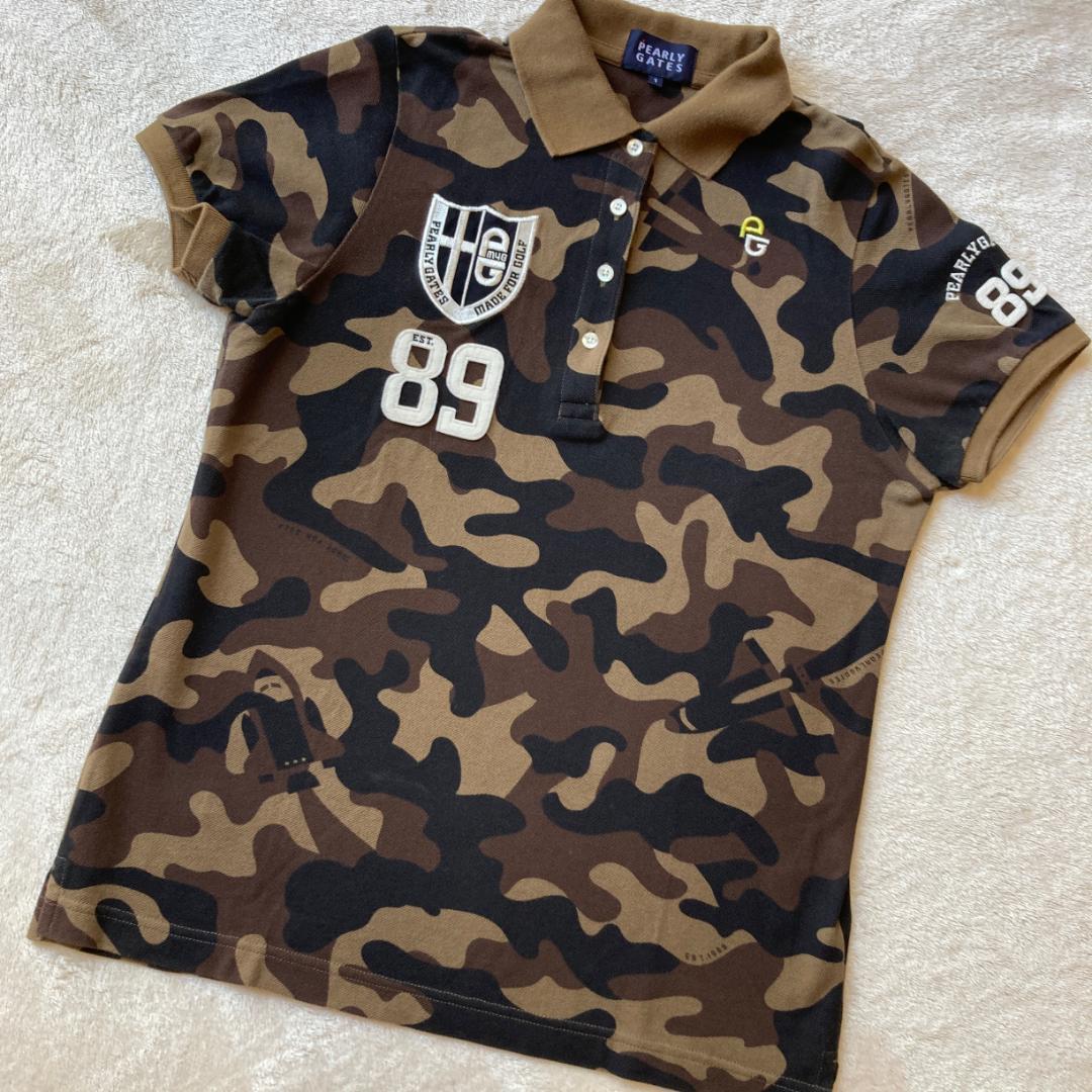 1257 パーリーゲイツ PEARLY GATES ポロシャツ 迷彩 茶 1