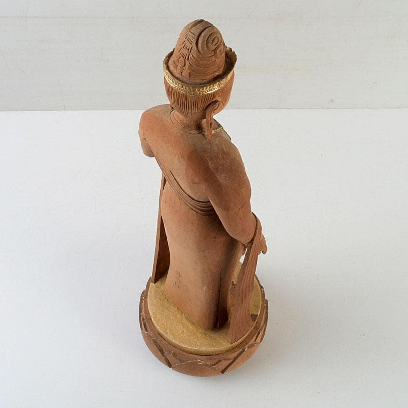 仏教美術　芳正作　木彫塗金　観音立像　仏像　置物　V　9405