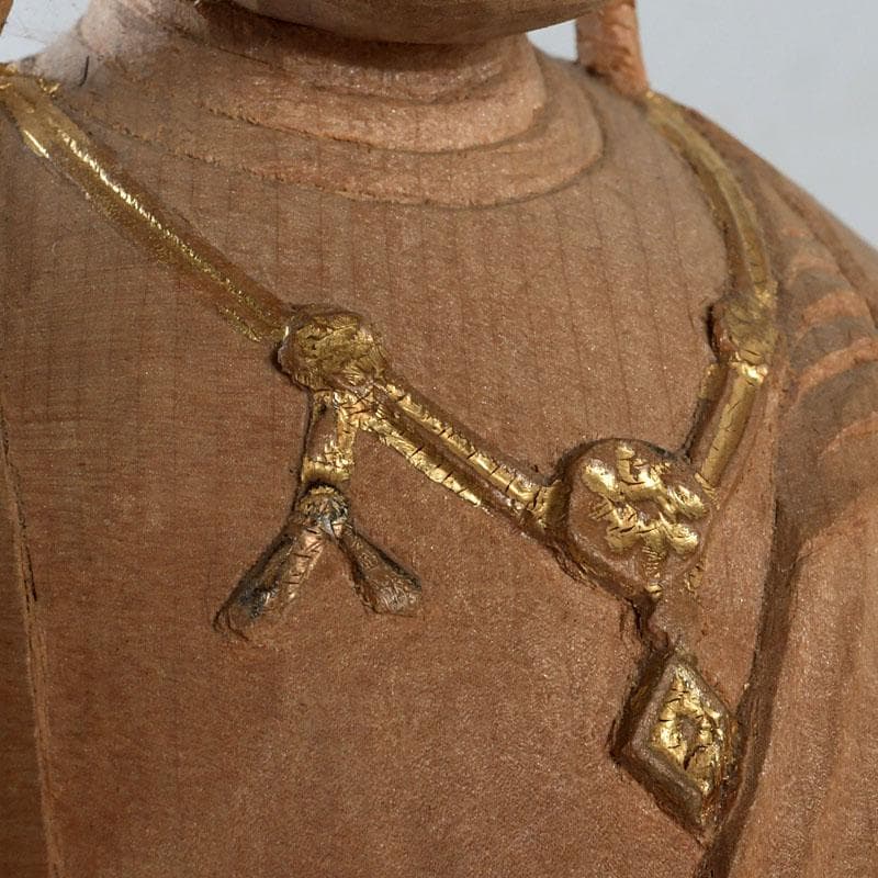 仏教美術　芳正作　木彫塗金　観音立像　仏像　置物　V　9405