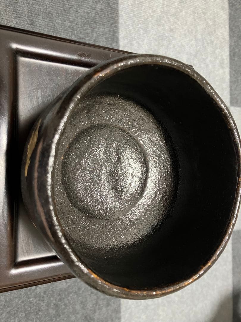 黒楽茶碗 金箔入り コレクター所蔵品 日本美術 骨董品 茶道具 茶碗 古美術品