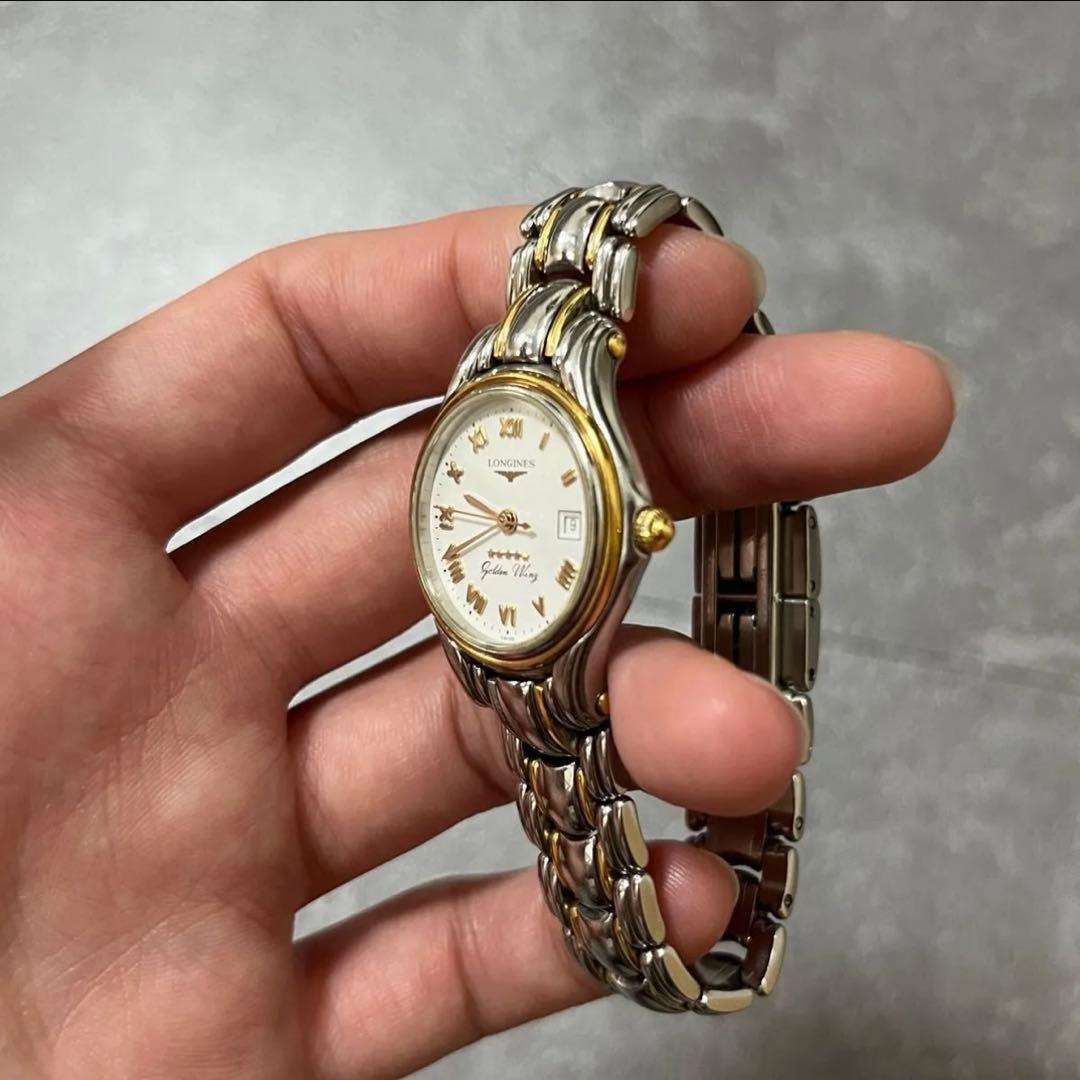 LONGINES ロンジン ゴールデンウィング デイト ホワイト文字盤　希少