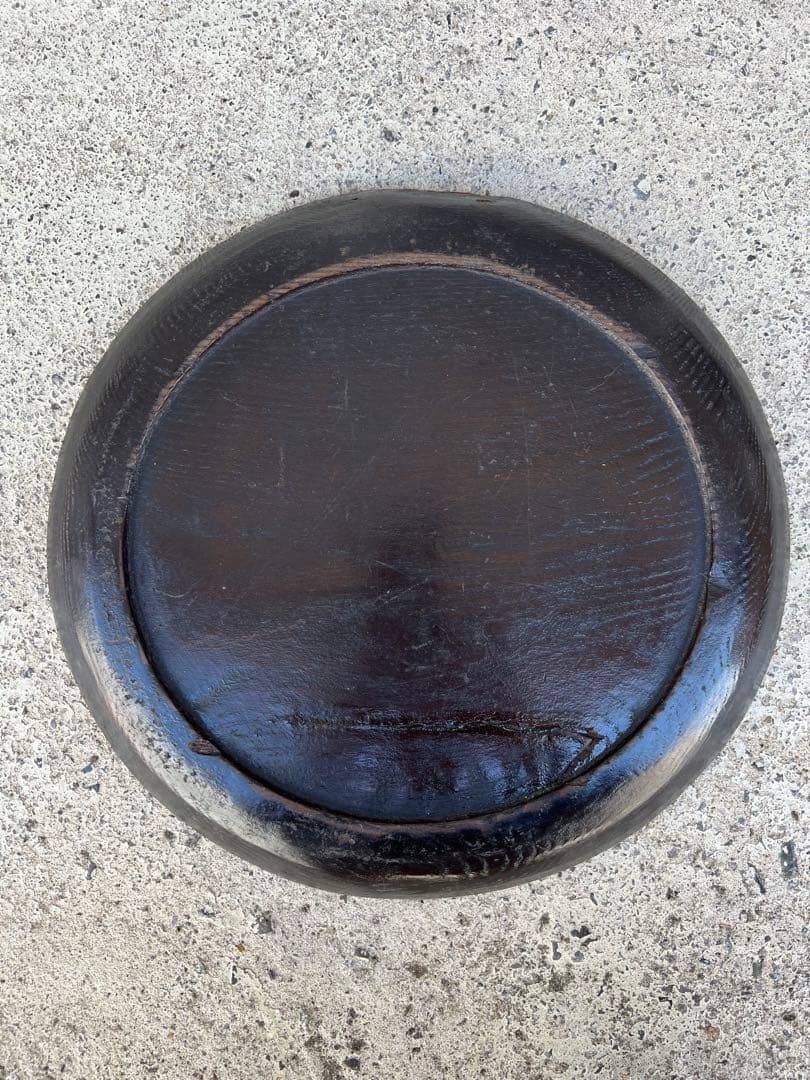 丸盆 盆 お盆 煎茶道具 煎茶盆 茶道具 漆器 木製 骨董 古道具 枯盆 民藝