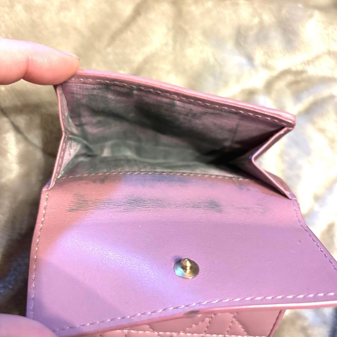 Lady Dior Lotus ディオール　ウォレットピンク キルティング 財布