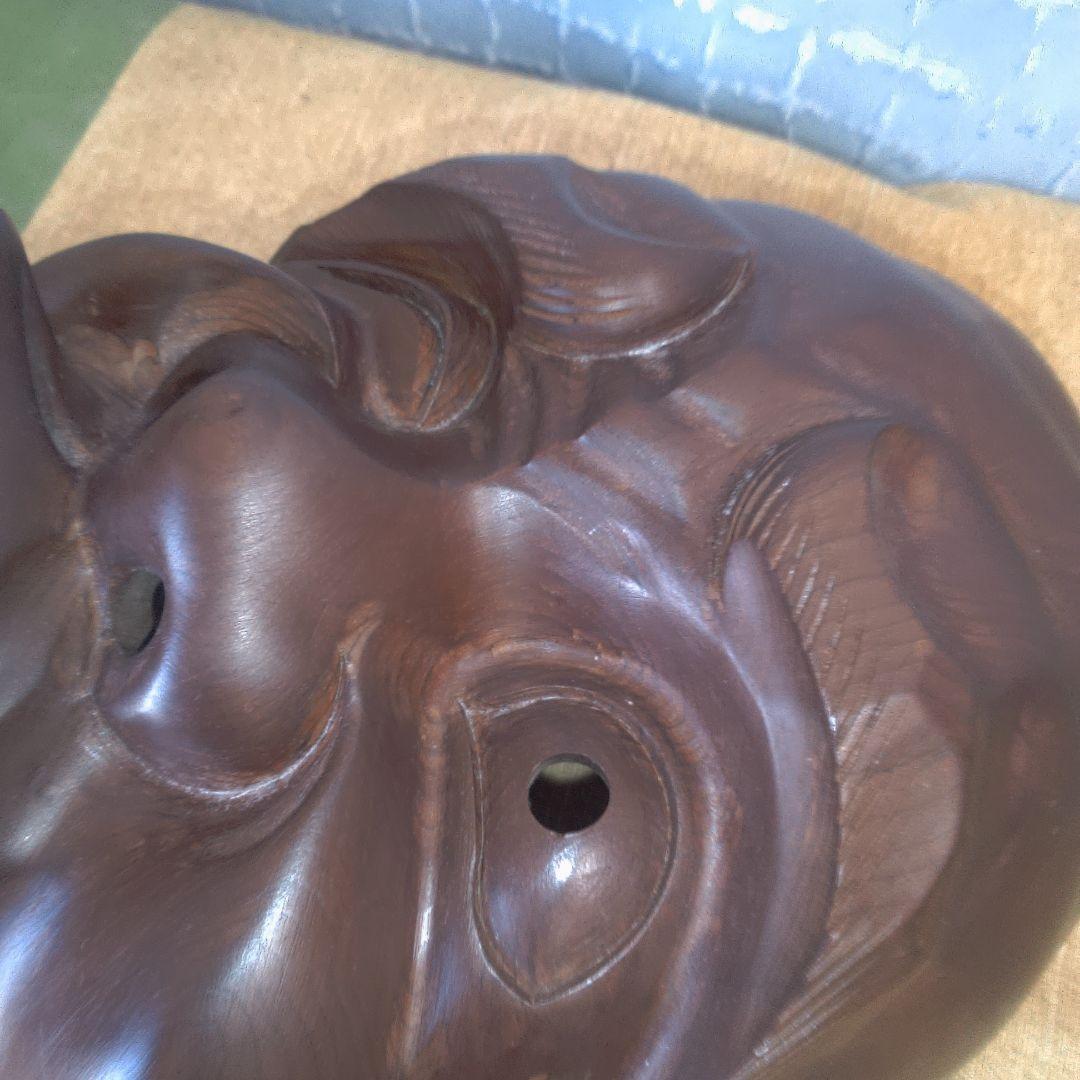 木製 伝統的な顔の彫刻 お面