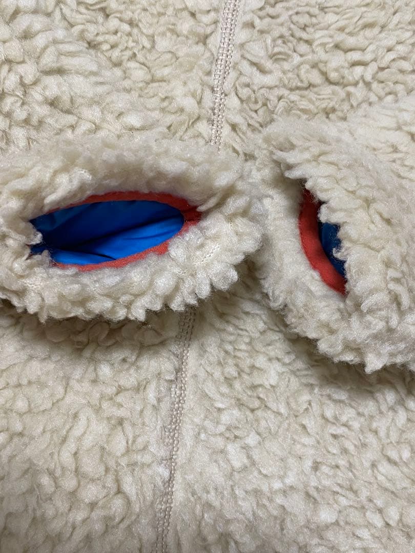 patagonia フリースジャケット ベージュ/青/オレンジ　２Ｔ