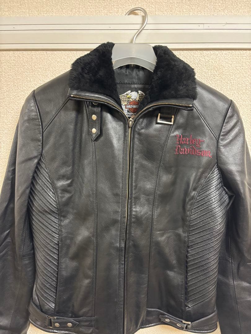 Harley-Davidson ブラック レザー　シングルライダースジャケット