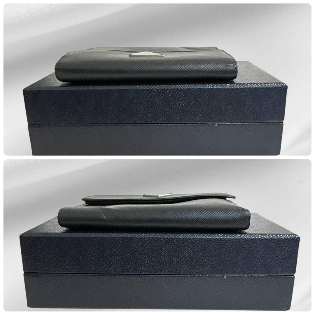 美品‼️ PRADA プラダ 三つ折り財布 サフィアーノ ブラック 黒