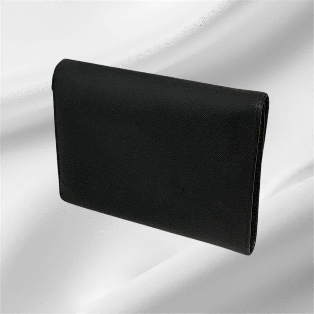 美品‼️ PRADA プラダ 三つ折り財布 サフィアーノ ブラック 黒