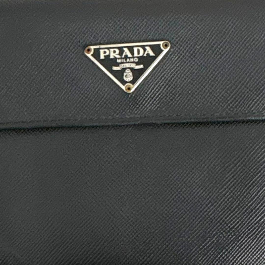 美品‼️ PRADA プラダ 三つ折り財布 サフィアーノ ブラック 黒