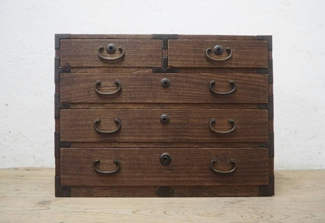 1033 アンティーク　小箪笥　タンス　チェスト　陳列台　収納棚　レトロ