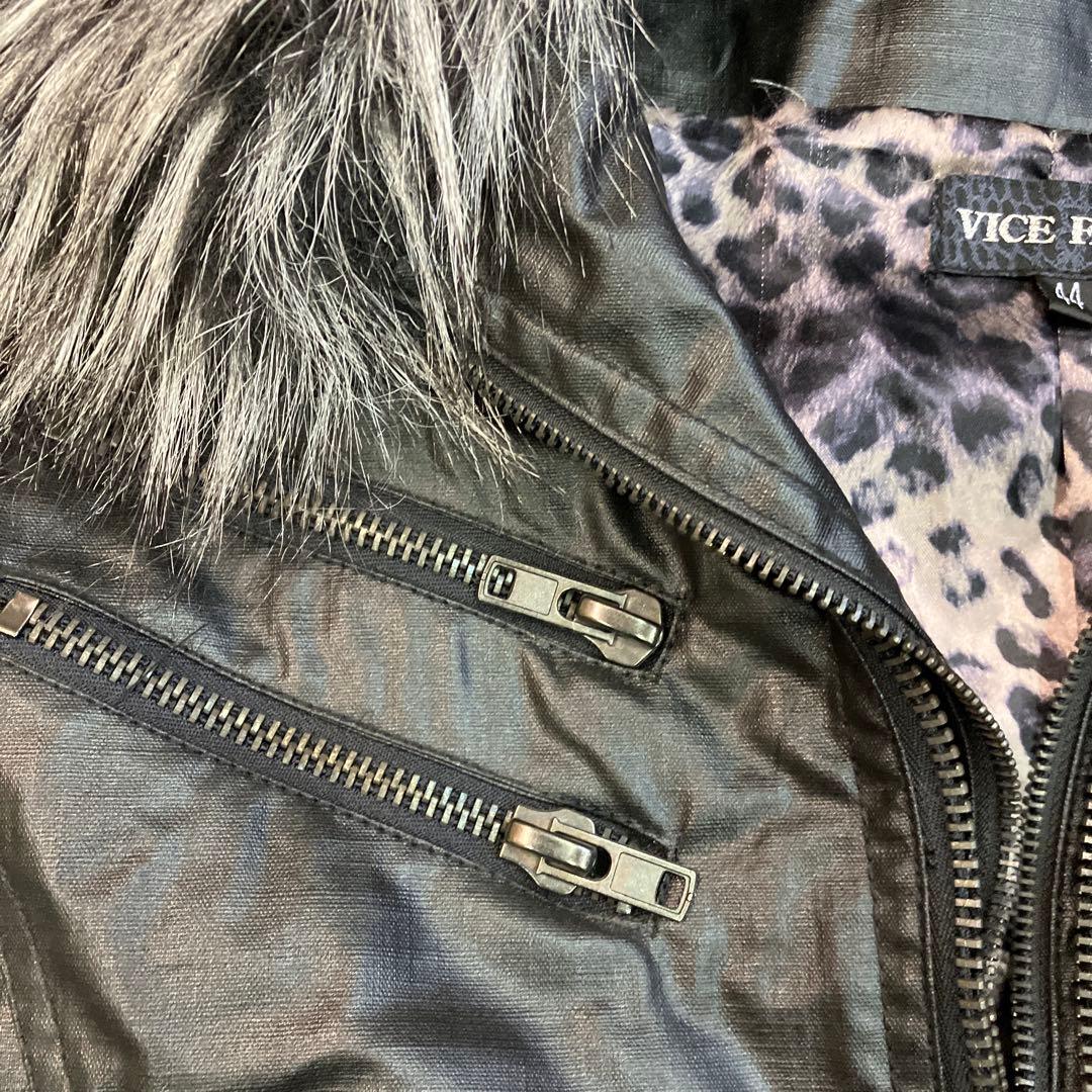 d*7様 VICE FAIRY ファー付きフェイクレイヤードライダースジャケット