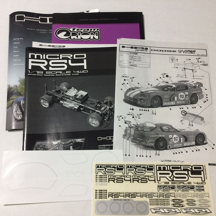 【未使用】RCマイクロRS4 ダッジバイパーGTS-Rキット 140mmボディー