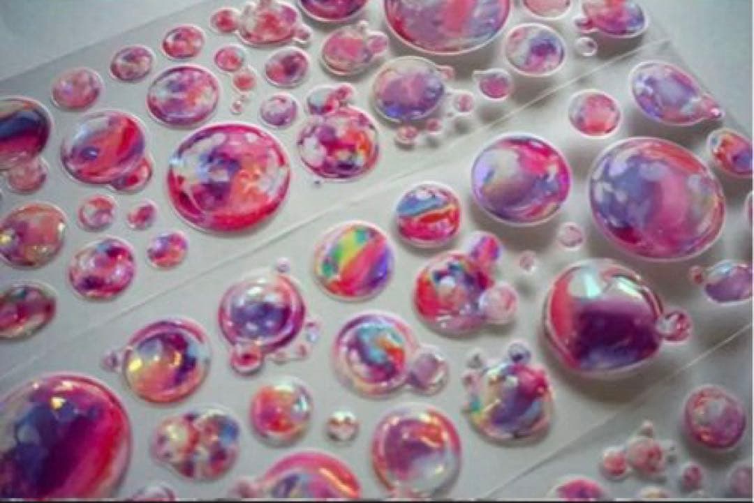 贝壳光 6cm×5m 缤纷气泡粉 ダイカット加工 海外マステ　泡