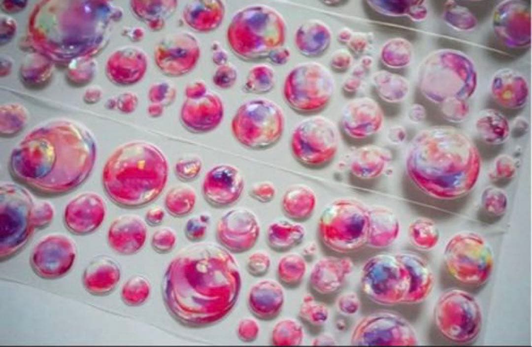 贝壳光 6cm×5m 缤纷气泡粉 ダイカット加工 海外マステ　泡