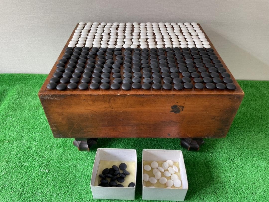 【ra04】 囲碁セット 本蛤 白 本那智 黒 34号 囲碁 囲碁盤 碁盤 碁石