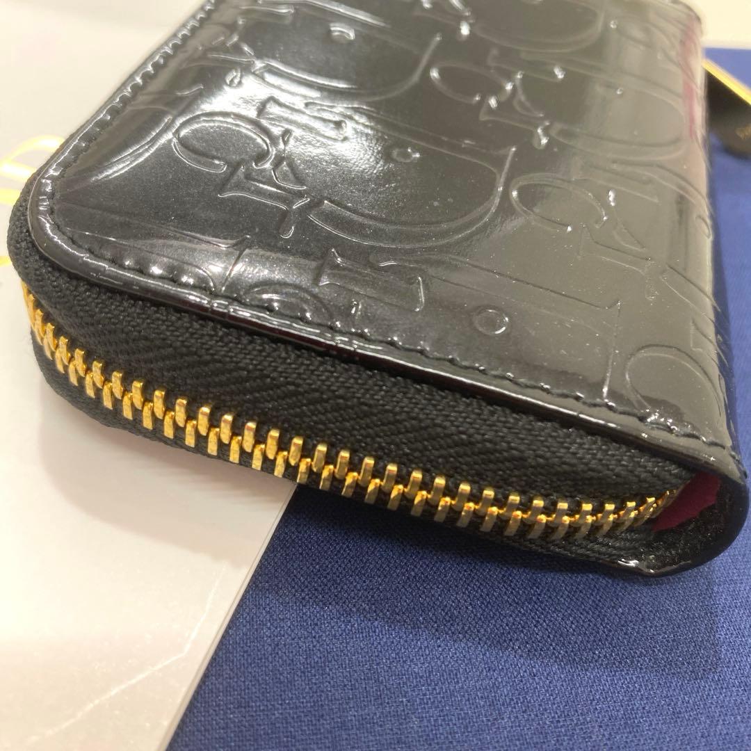 美品✨　Christian Dior 財布　エナメル　トロッター　ブラック　小銭
