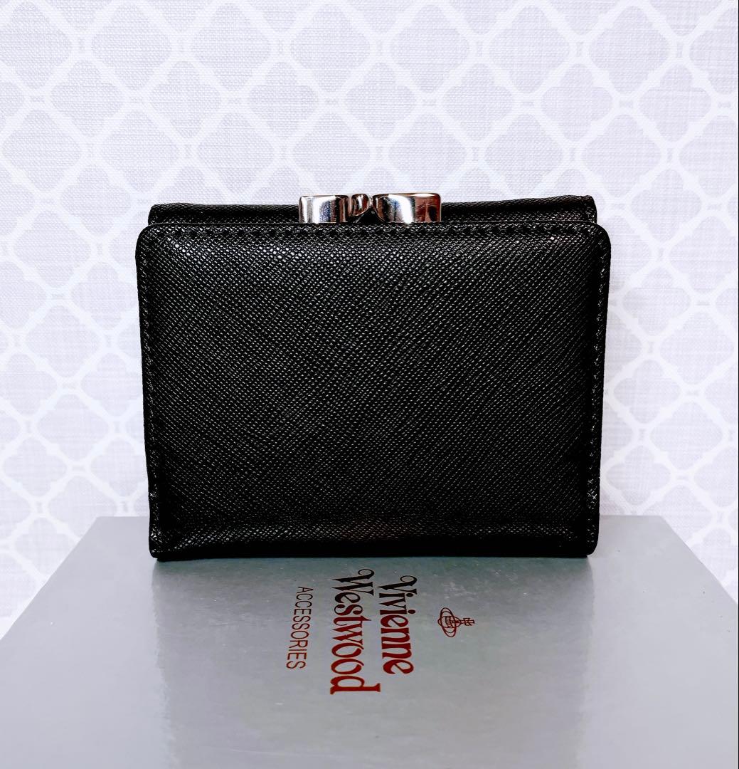 【最新◇ショッパー付】新品 ヴィヴィアン・ウエストウッド　三折り財布 黒