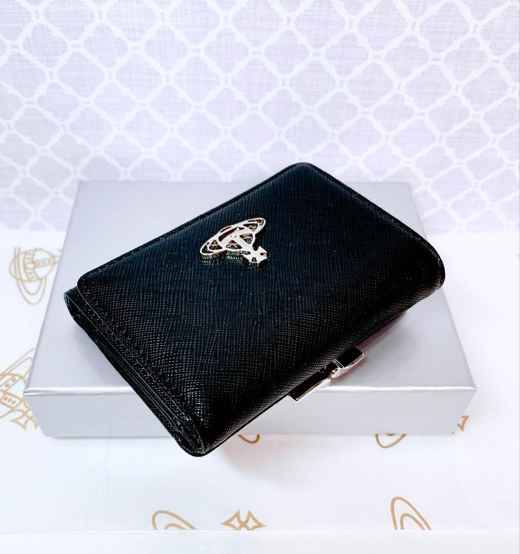 【最新◇ショッパー付】新品 ヴィヴィアン・ウエストウッド　三折り財布 黒