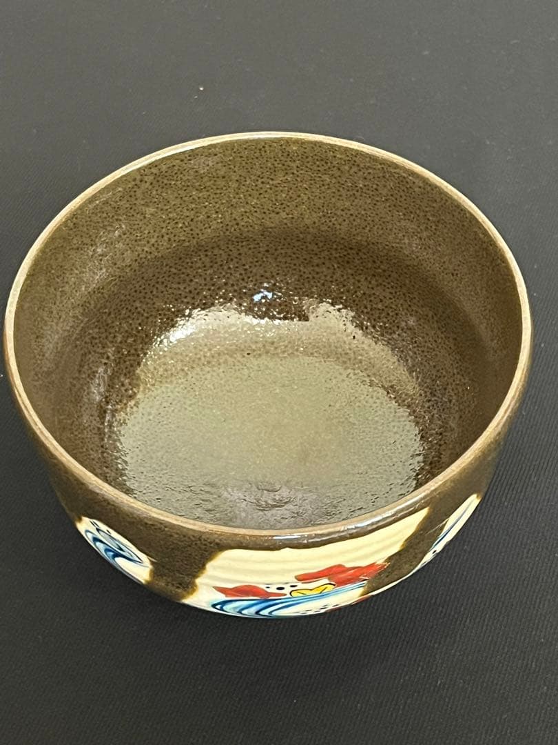 柳雨軒 三代 人間国宝 徳田八十吉（正彦銘） 色絵 抹茶わん　管理T131