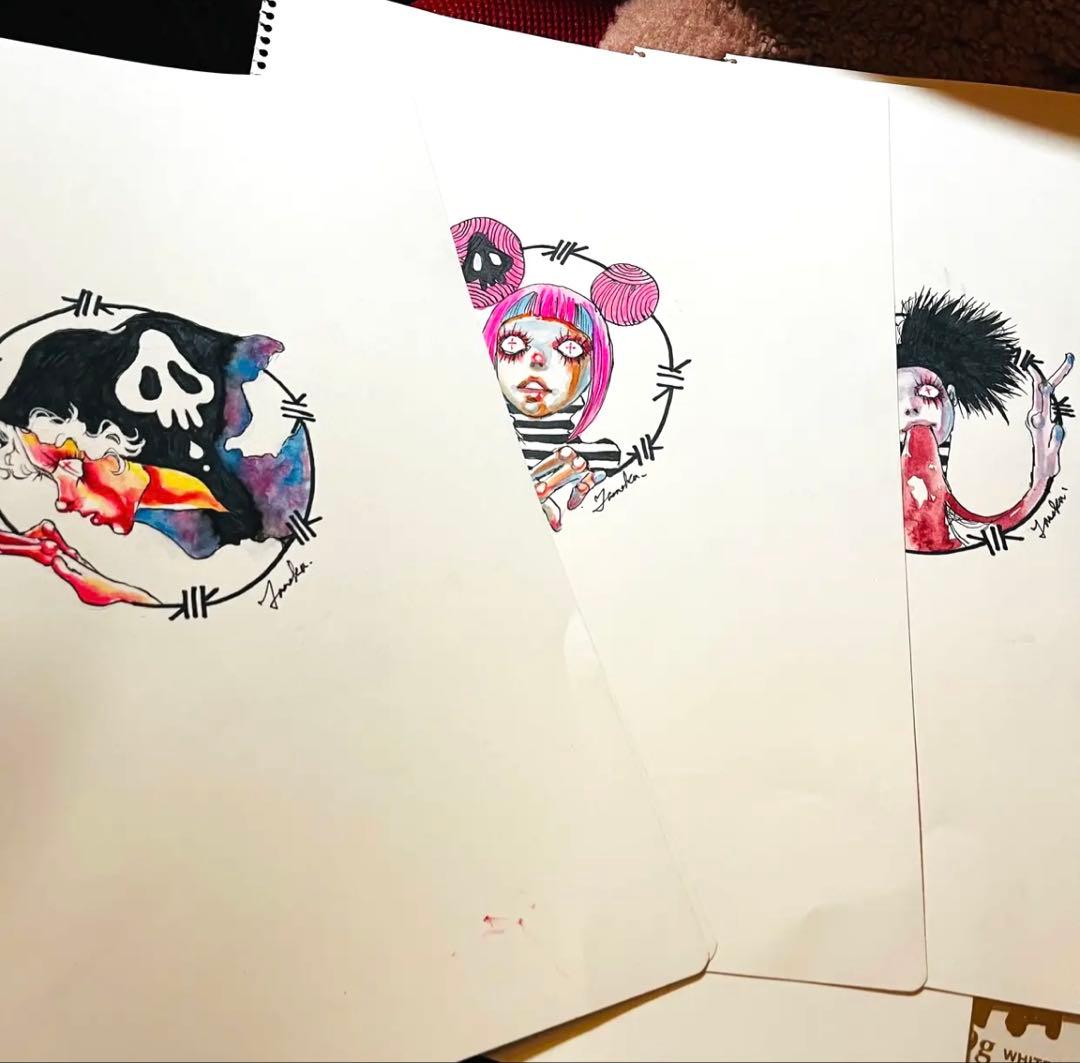 イラスト　ポップ画　アニメ風　自作画