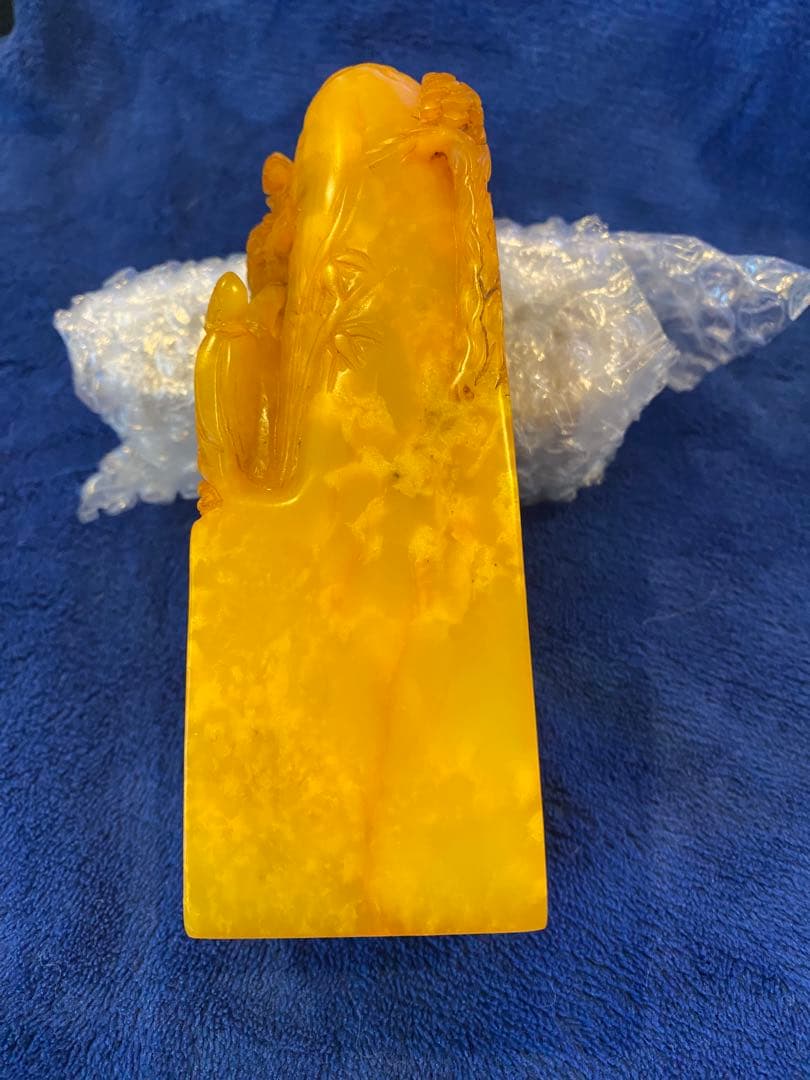 寿山石田黄石彫刻印章名人刻铭1点819g TA1151