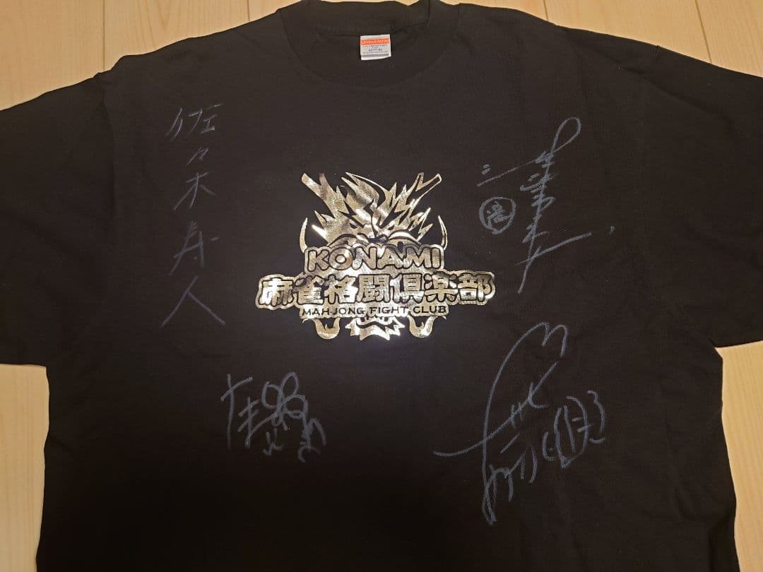 全選手サイン入り Mリーグ KONAMI麻雀格闘倶楽部 チームロゴTシャツ