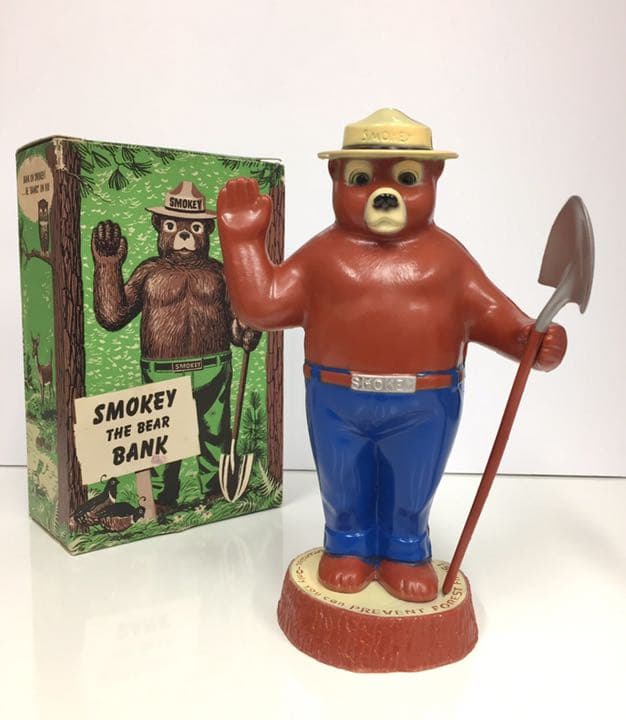 箱付きSMOKEY BEAR スモーキーベア 貯金箱