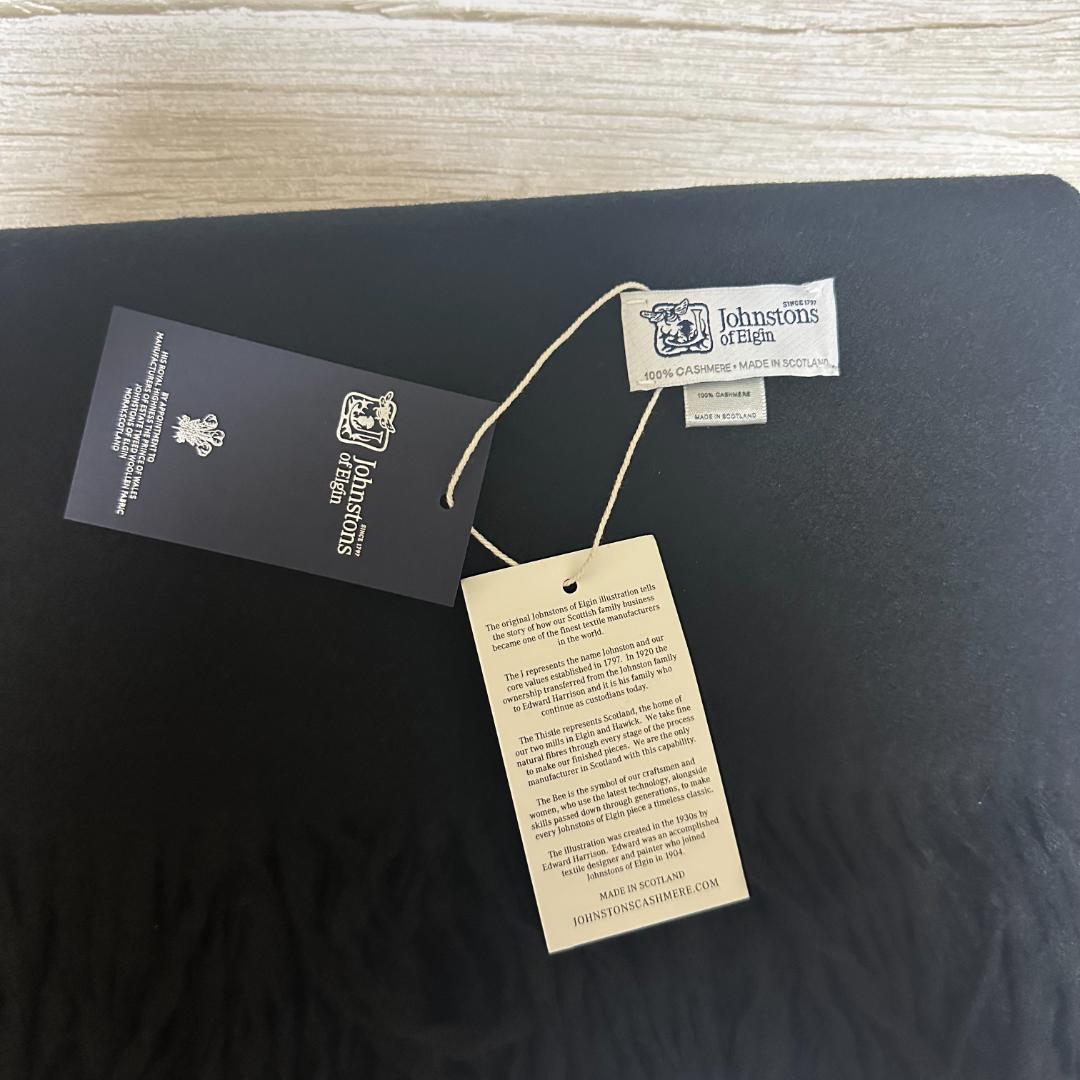 ト*コ様 JOHNSTONS ジョンストンズ　大判 マフラー ブラック