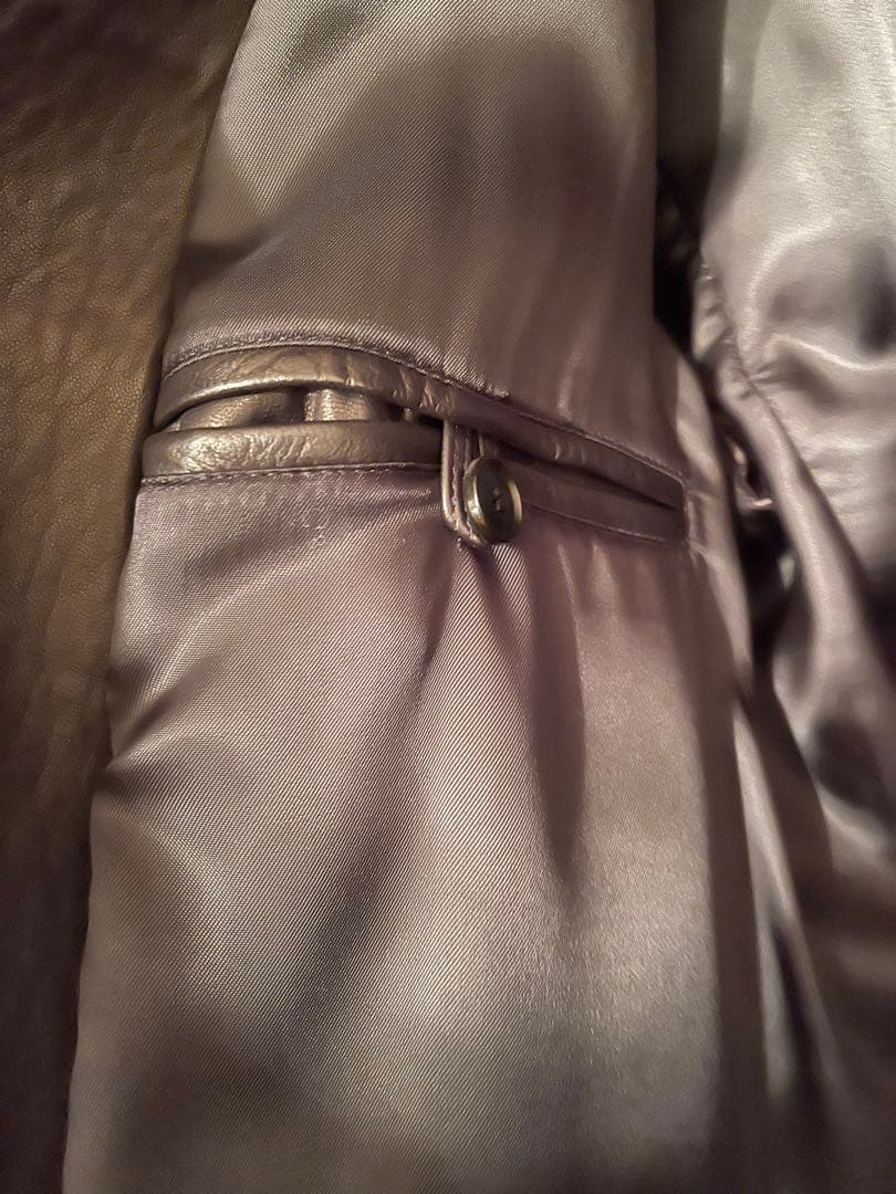 MOLEC/モレック 襟付きシングルライダースジャケット/プロンジェラムレザー