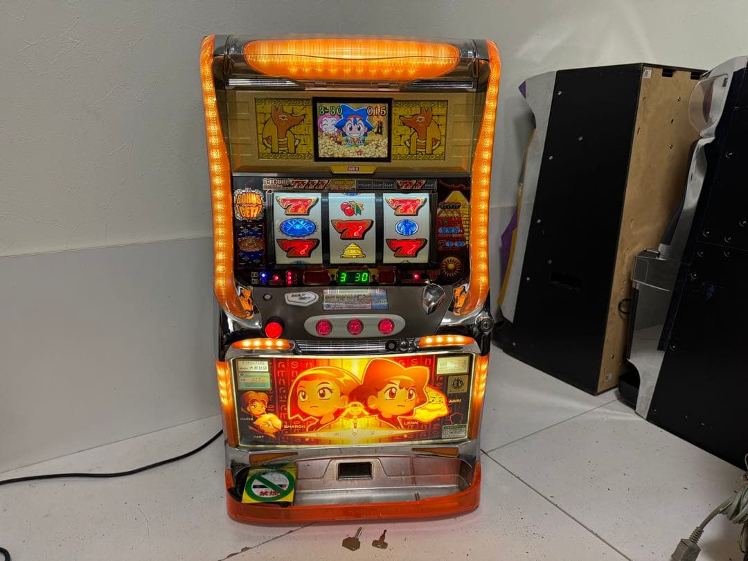 パチスロ 実機 4号機 初代 秘宝伝 本体 不要機 設定キー ドアキー