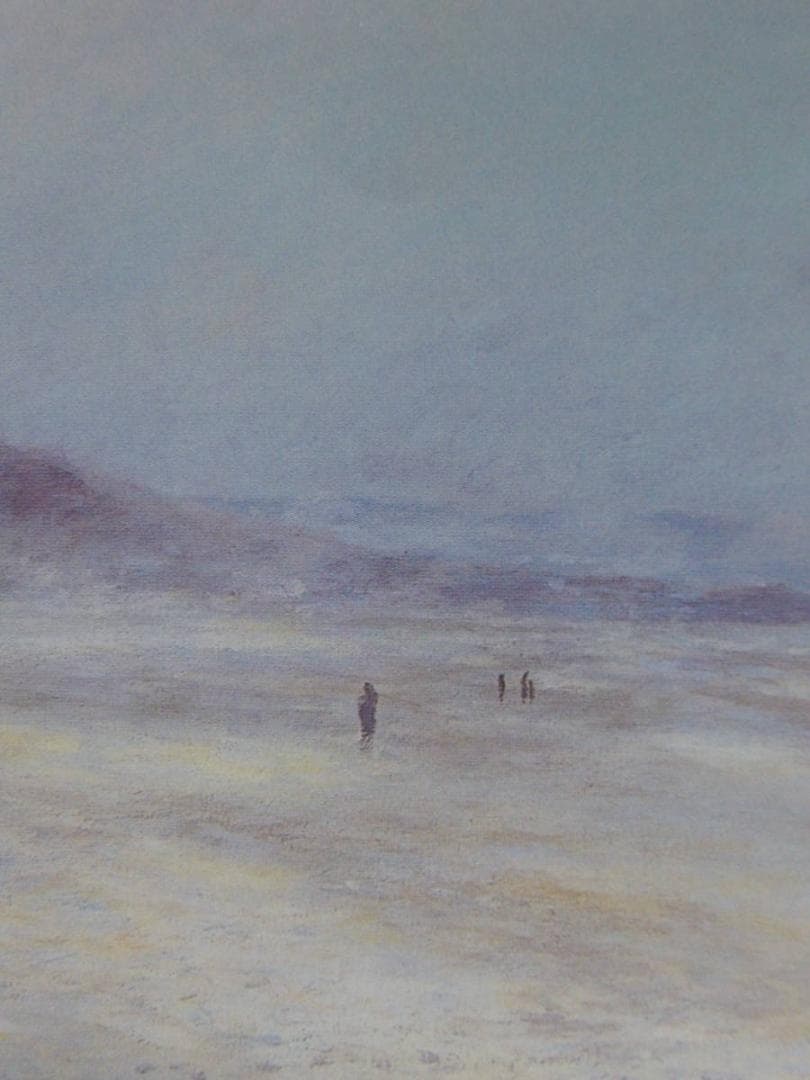 岡義実、【ノルマンディの海辺】、希少な額装用画集より